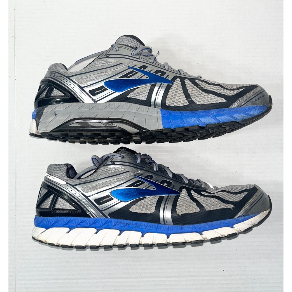 Brooks Beast 16 Sneakers Mens 15 Silver Grey Blue Running Shoes Motion Control
